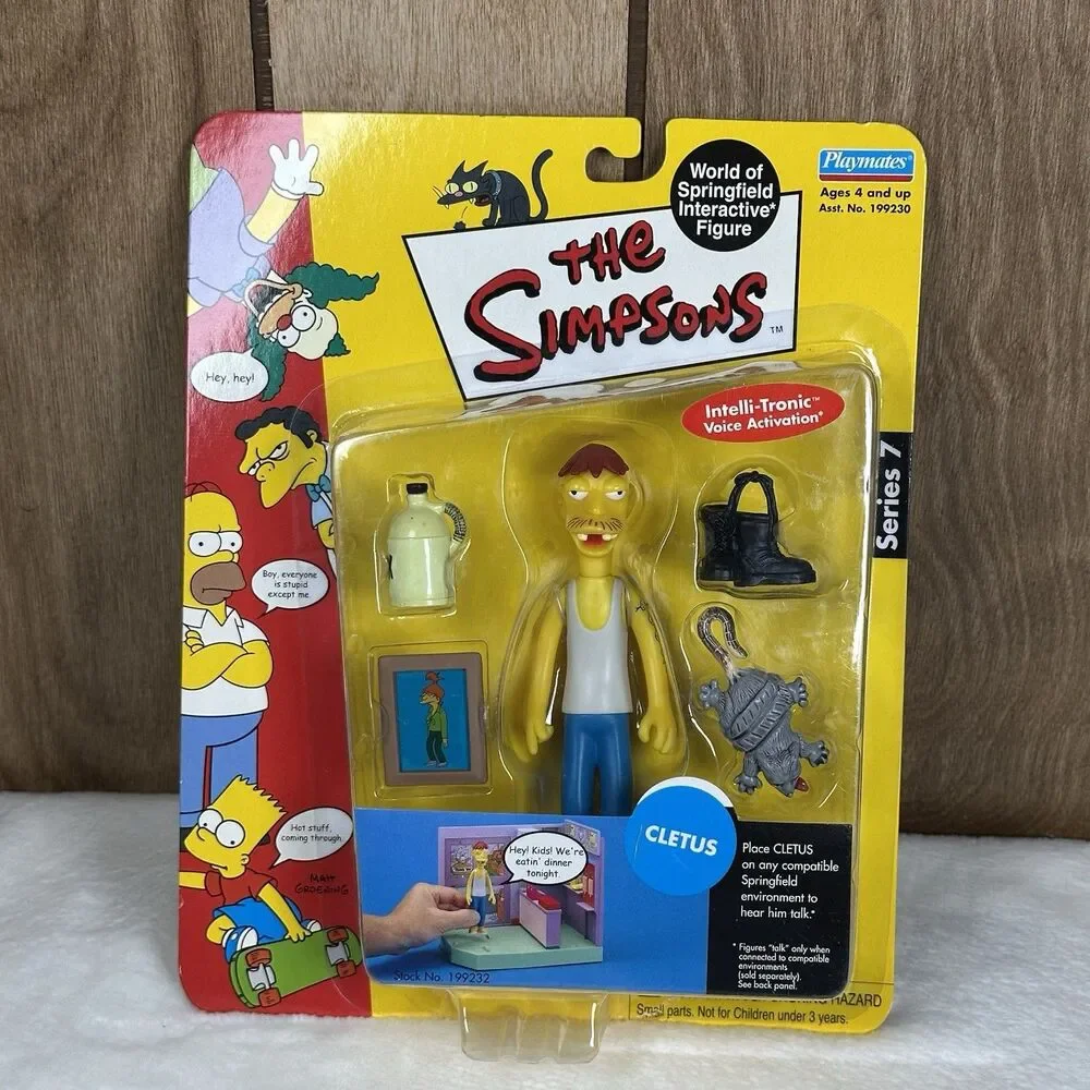 2001 Playmates The Simpsons Cletus Interactive Figure Series 7 Sealed Carded‎
